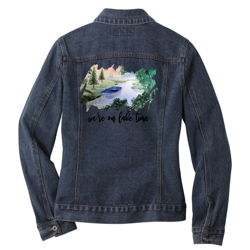 We're On Lake Time For Light Ladies Denim Jacket by autlu2024 | Artistshot