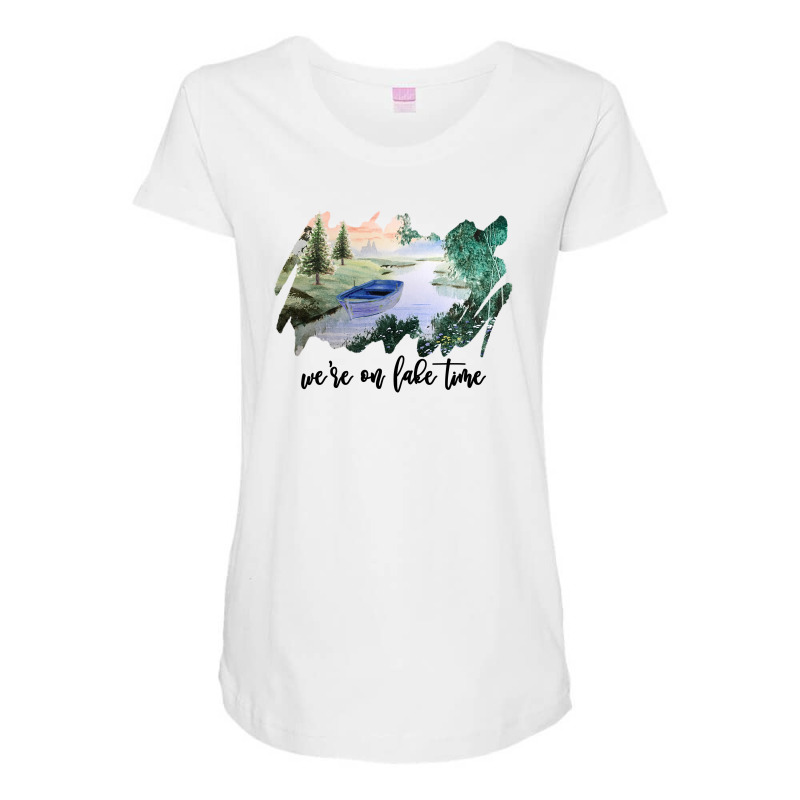 We're On Lake Time For Light Maternity Scoop Neck T-shirt by autlu2024 | Artistshot