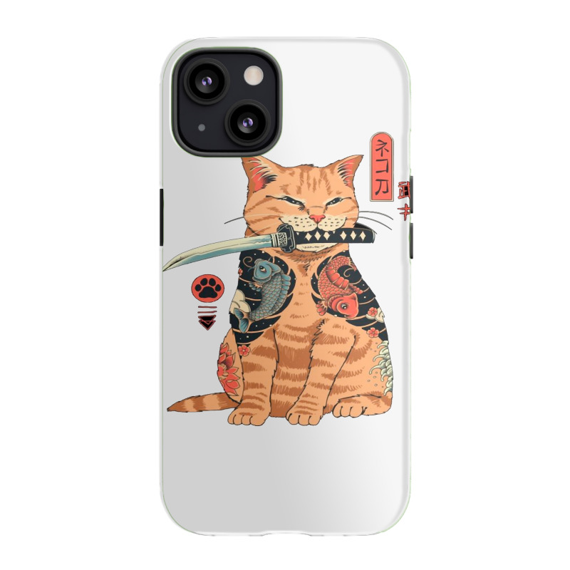 Japanese Samurai Ninja Cat Kawaii Tattoo Graphic Pullover Hoodie Iphone 13 Case | Artistshot