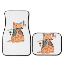 Japanese Samurai Ninja Cat Kawaii Tattoo Graphic Pullover Hoodie Full Set Car Mats | Artistshot