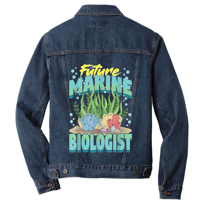 Future Marine Biologist Ocean Life Marine Biology Student Men Denim Jacket | Artistshot