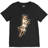 Jump Isolated Side Animal V-neck Tee | Artistshot