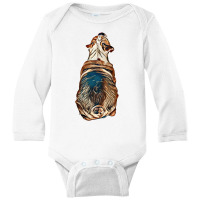 Dog Back Bulldog Looking Long Sleeve Baby Bodysuit | Artistshot