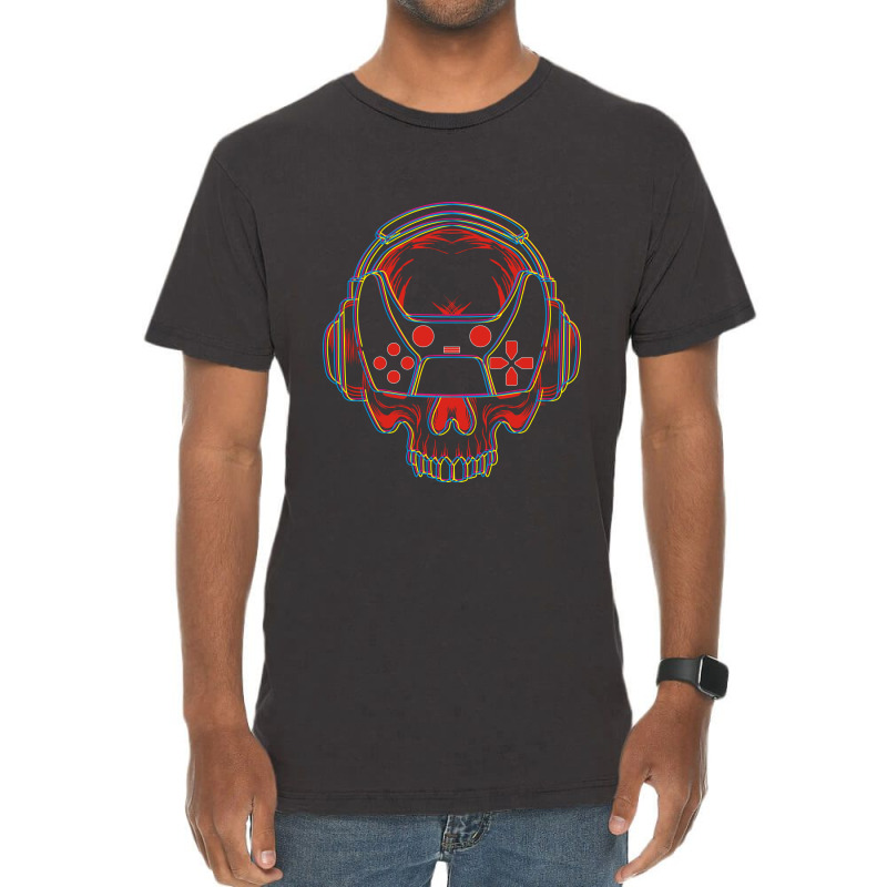 Skull Gamer Vintage T-Shirt by azmth | Artistshot