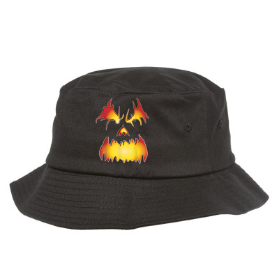 Angry Pumpkin Face Tshirt design for Halloween day' Bucket Hat