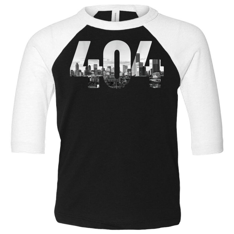 Atlanta 404 Area Code Skyline Atl Georgia Vintage T Shirt Toddler 3/4 Sleeve Tee by jaiahlowes | Artistshot