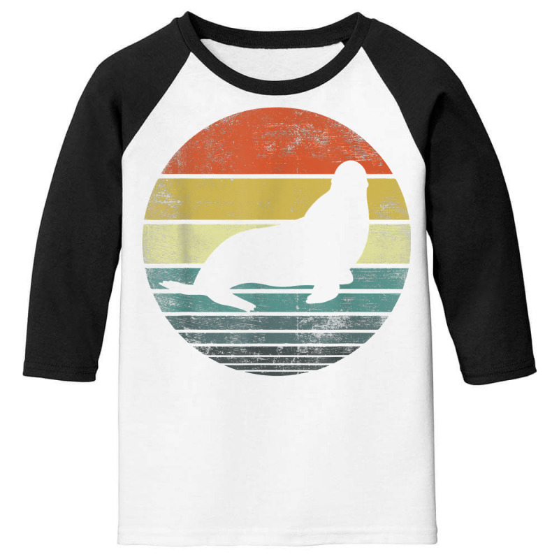 Seal Lover Gifts Retro Vintage Sea Lion Animal Silhouette T Shirt Youth 3/4 Sleeve by AbidahToenges | Artistshot