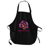 Breast Cancer Warrior Queen Black Woman Pink Ribbon October Medium-length Apron | Artistshot