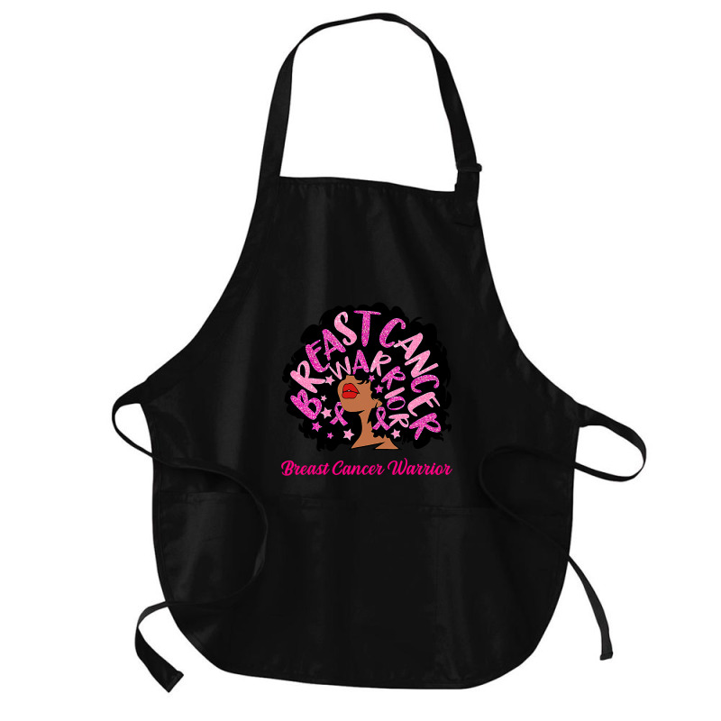 Breast Cancer Warrior Queen Black Woman Pink Ribbon October Medium-length Apron | Artistshot