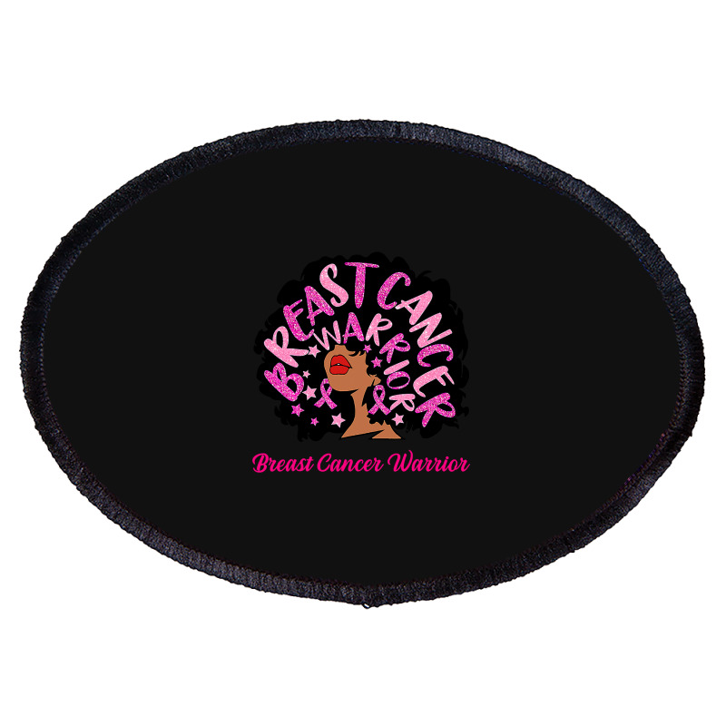 Breast Cancer Warrior Queen Black Woman Pink Ribbon October Oval Patch | Artistshot