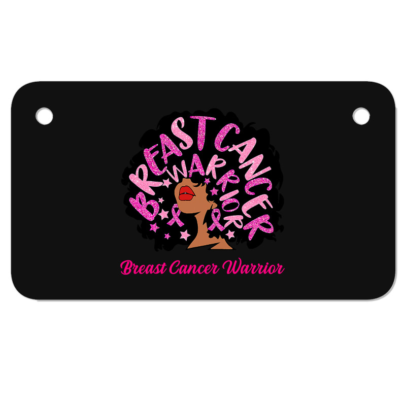 Breast Cancer Warrior Queen Black Woman Pink Ribbon October Motorcycle License Plate | Artistshot