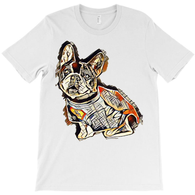 Cute French Bulldog Breed Dog Wearing A Super Hero Costume Over White T-shirt | Artistshot