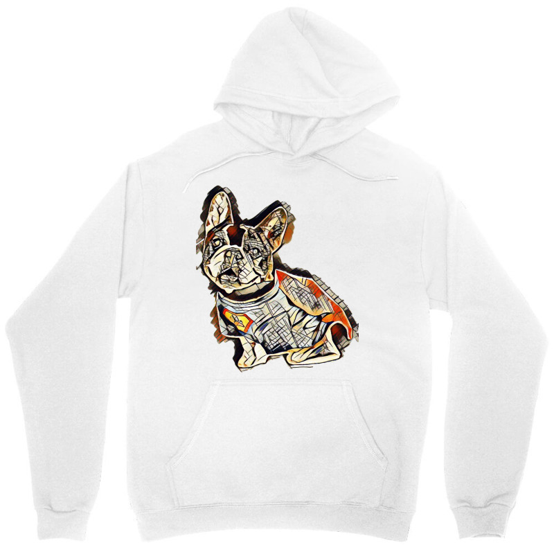 Cute French Bulldog Breed Dog Wearing A Super Hero Costume Over White Unisex Hoodie | Artistshot