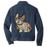 Cute French Bulldog Breed Dog Wearing A Super Hero Costume Over White Men Denim Jacket | Artistshot