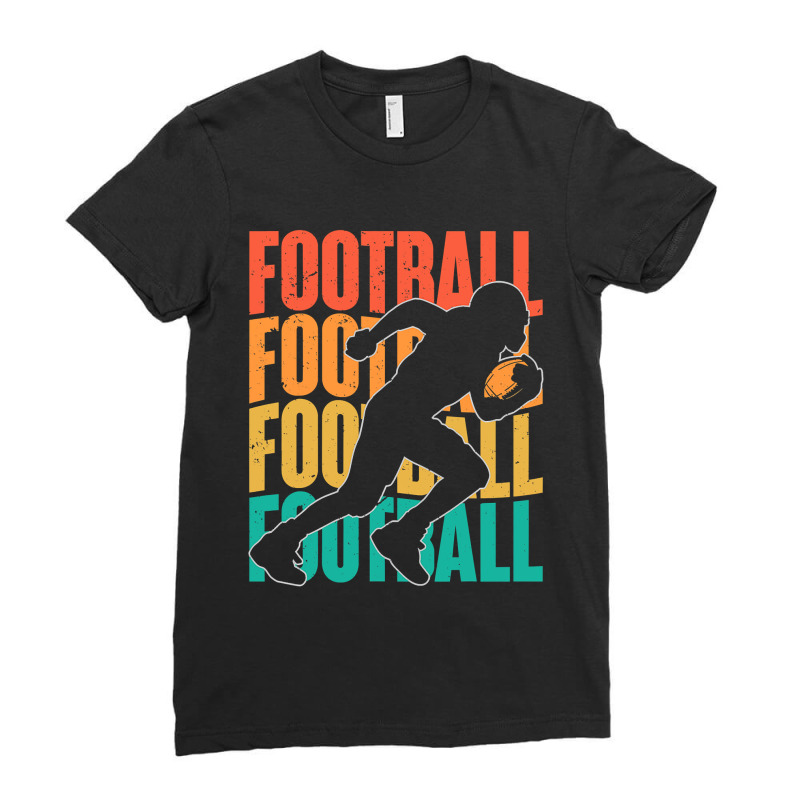 Retro Vintage American Football Season Party Footballer Ladies Fitted T-Shirt by pester | Artistshot