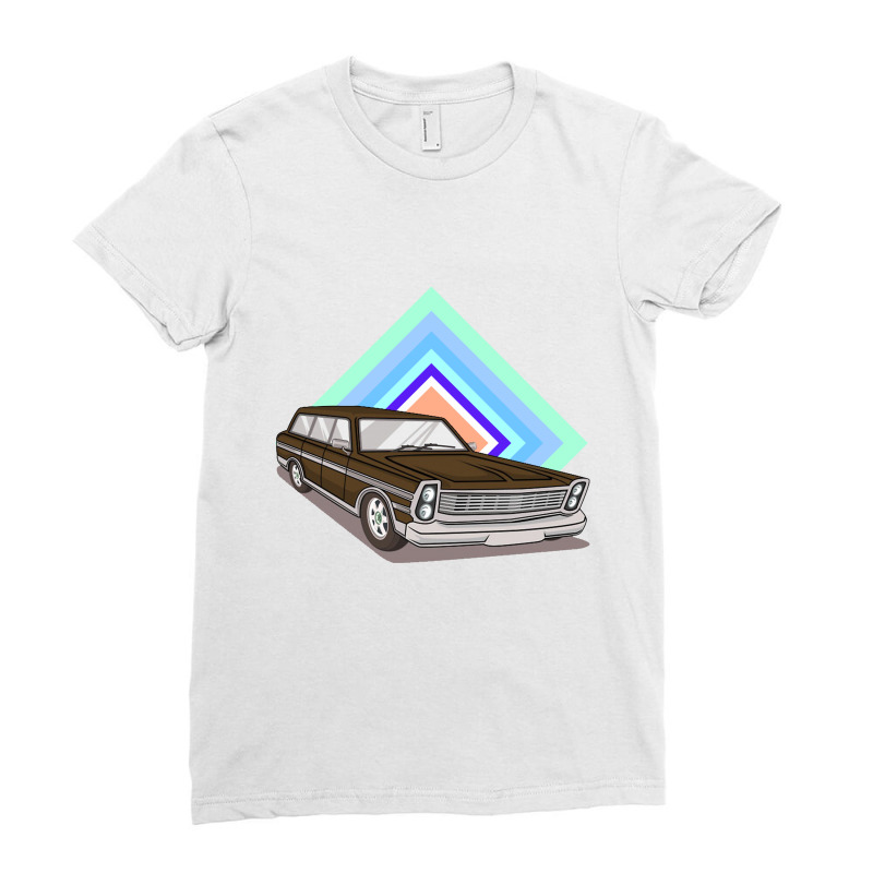 Vintage Station Wagon Ladies Fitted T-Shirt by halahbohwes | Artistshot