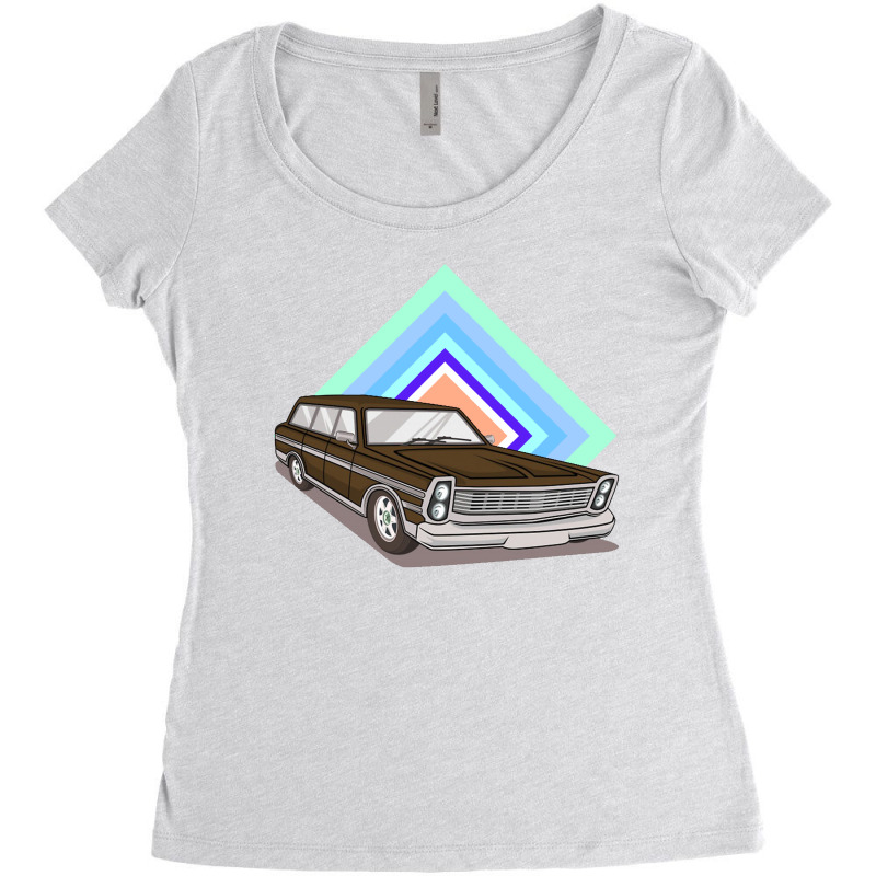 Vintage Station Wagon Women's Triblend Scoop T-shirt by halahbohwes | Artistshot