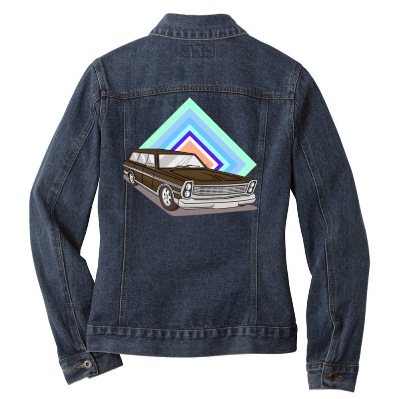 Vintage Station Wagon Ladies Denim Jacket by halahbohwes | Artistshot