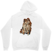 Little Red Dog Lying On A White Background Unisex Hoodie | Artistshot