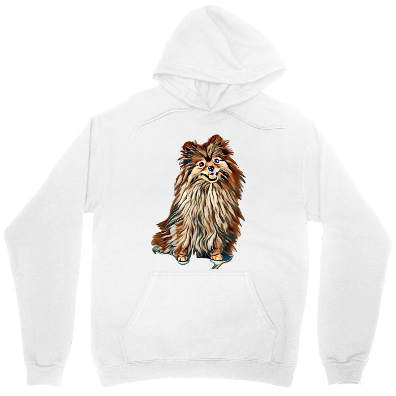 Little Red Dog Lying On A White Background Unisex Hoodie by Kemnabi | Artistshot