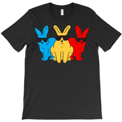 Hip Hop Trio Bunnies Shades Funny Hipster Easter T-shirt Designed By Danieart
