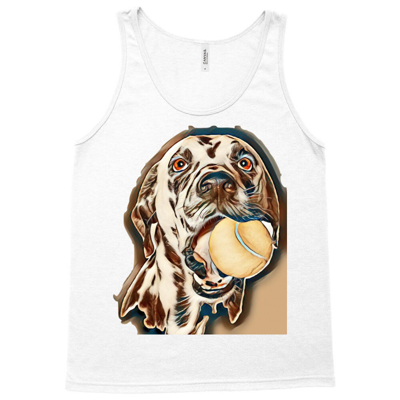 Dog Holding A Ball -- Isolated On White Tank Top by Kemnabi | Artistshot