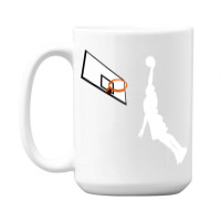 Basketball Dunk Competition Silhouette One Handed Dunk Shot 15 Oz Coffee Mug | Artistshot