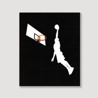 Basketball Dunk Competition Silhouette One Handed Dunk Shot Portrait Canvas Print | Artistshot