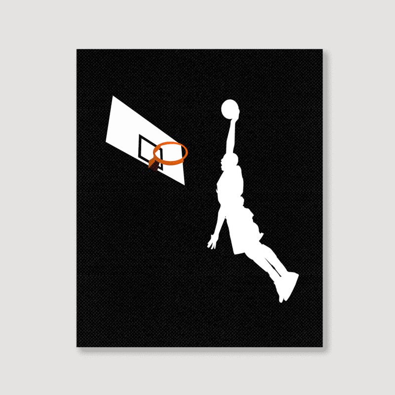 Basketball Dunk Competition Silhouette One Handed Dunk Shot Portrait Canvas Print | Artistshot