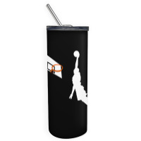 Basketball Dunk Competition Silhouette One Handed Dunk Shot Skinny Tumbler | Artistshot