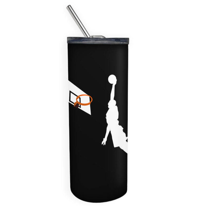 Basketball Dunk Competition Silhouette One Handed Dunk Shot Skinny Tumbler | Artistshot