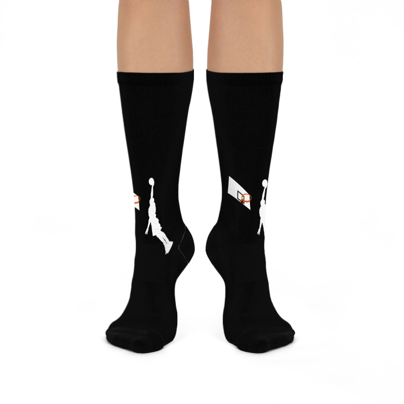 Basketball Dunk Competition Silhouette One Handed Dunk Shot Crew Socks | Artistshot