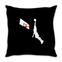 Basketball Dunk Competition Silhouette One Handed Dunk Shot Throw Pillow | Artistshot