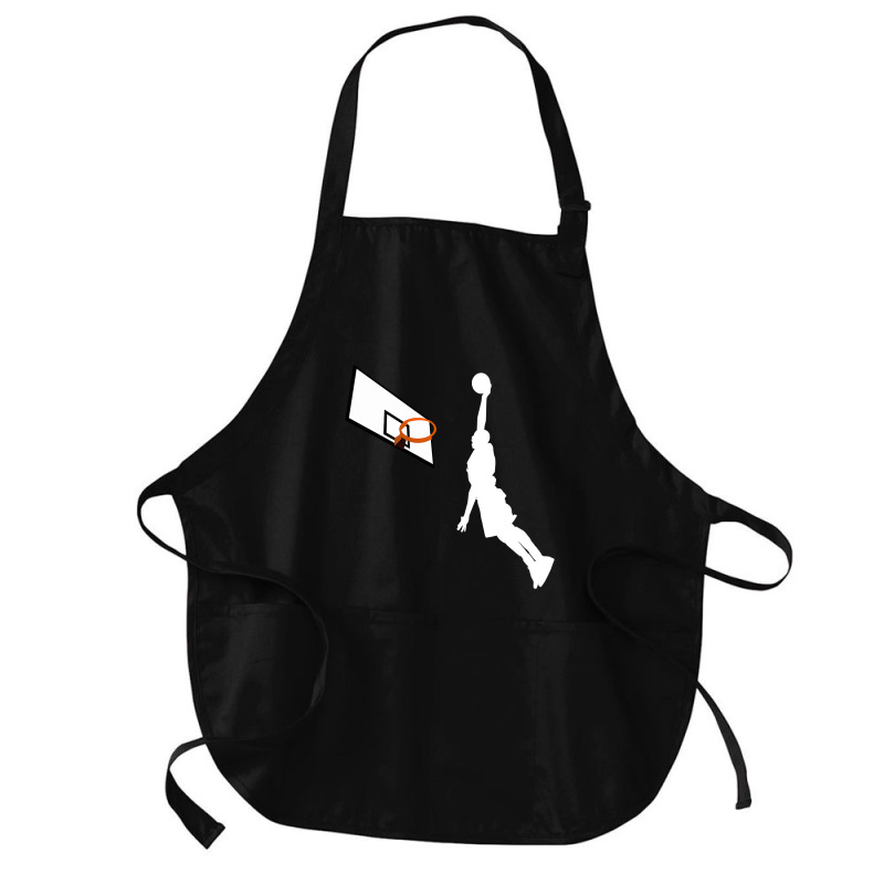 Basketball Dunk Competition Silhouette One Handed Dunk Shot Medium-length Apron | Artistshot