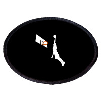 Basketball Dunk Competition Silhouette One Handed Dunk Shot Oval Patch | Artistshot