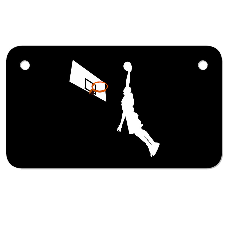 Basketball Dunk Competition Silhouette One Handed Dunk Shot Motorcycle License Plate | Artistshot