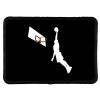 Basketball Dunk Competition Silhouette One Handed Dunk Shot Rectangle Patch | Artistshot