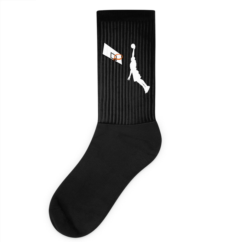 Basketball Dunk Competition Silhouette One Handed Dunk Shot Socks | Artistshot