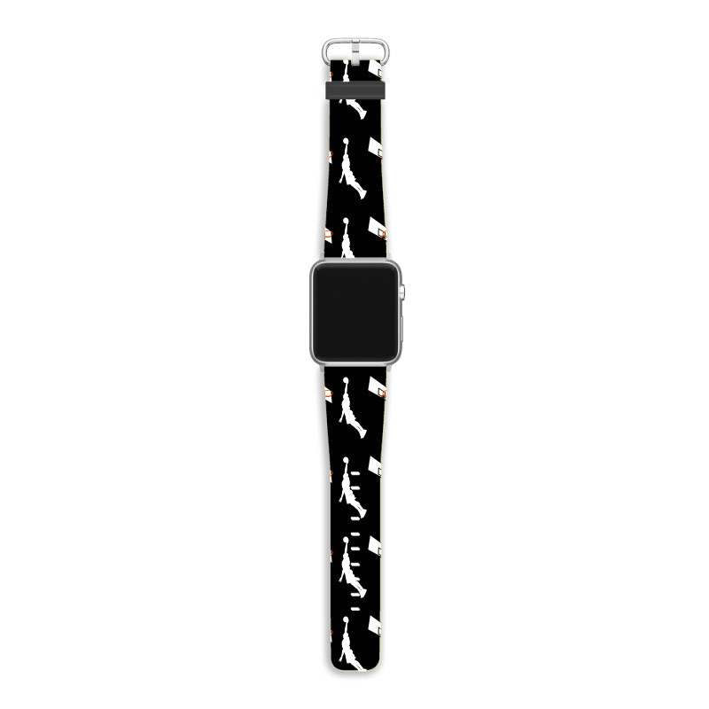 Basketball Dunk Competition Silhouette One Handed Dunk Shot Apple Watch Band | Artistshot