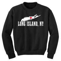 Long Island Ny New York Pride Vintage Long Island Map Pullover Hoodie Youth Sweatshirt | Artistshot