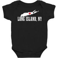 Long Island Ny New York Pride Vintage Long Island Map Pullover Hoodie Baby Bodysuit | Artistshot