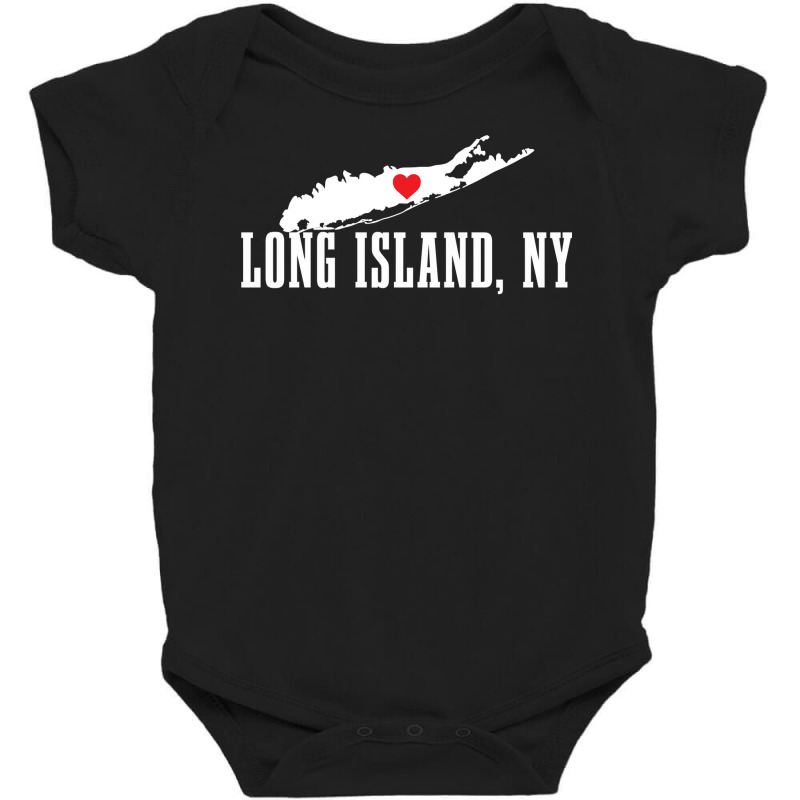 Long Island Ny New York Pride Vintage Long Island Map Pullover Hoodie Baby Bodysuit by cheesebroughbrensen | Artistshot