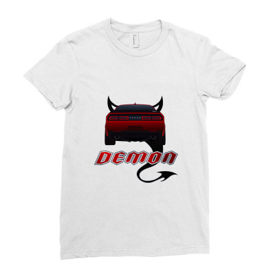 Challenger Demon Ladies Fitted T-shirt Designed By Kadalcoklat