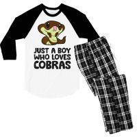 King Cobra Snake Just A Boy Who Loves Cobras T Shirt Men's 3/4 Sleeve Pajama Set | Artistshot