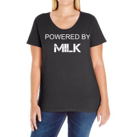 Milk Lover   Powered By Milk T Shirt Ladies Curvy T-shirt | Artistshot