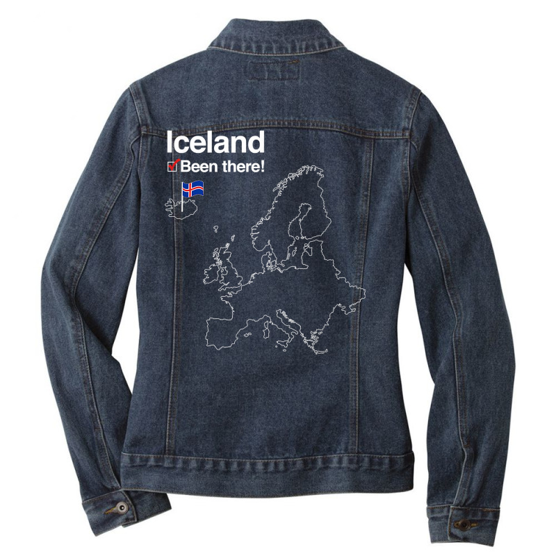 Iceland Shirt With Flag   I've Been There Map Ladies Denim Jacket by walkersnoelan | Artistshot