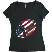 American Football American Flag Women's Triblend Scoop T-shirt | Artistshot