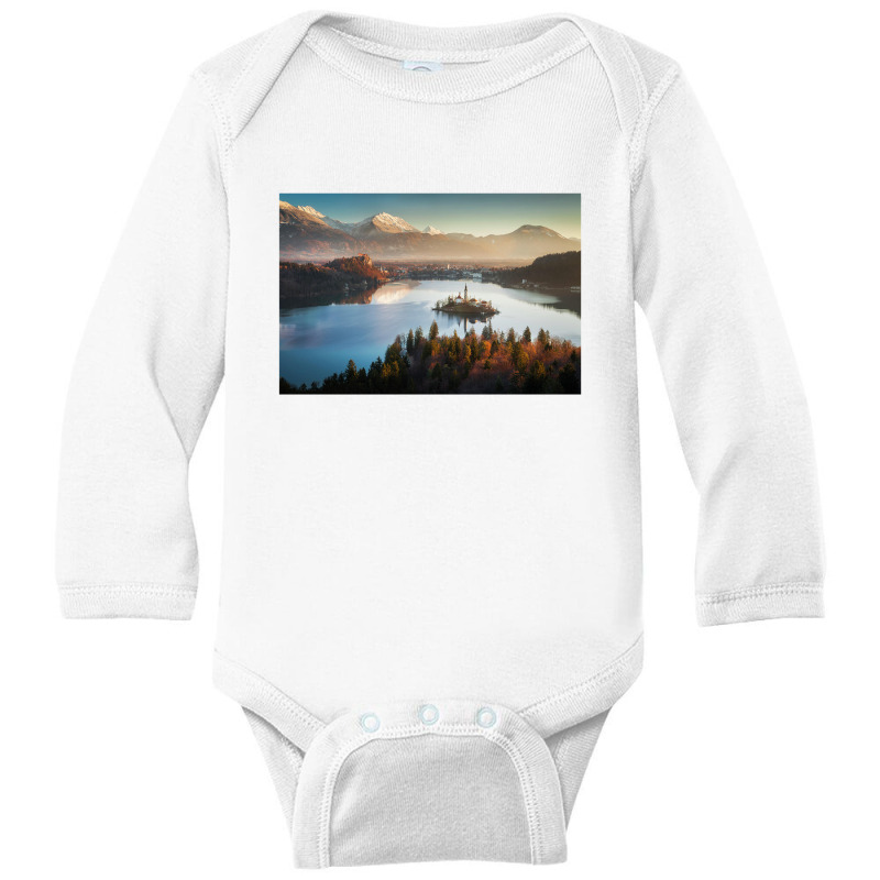 Alpine Lake Long Sleeve Baby Bodysuit by aleksdarkink | Artistshot