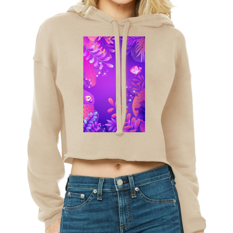 Beautiful Pastel Purple Floral Background Cropped Hoodie. By Artistshot