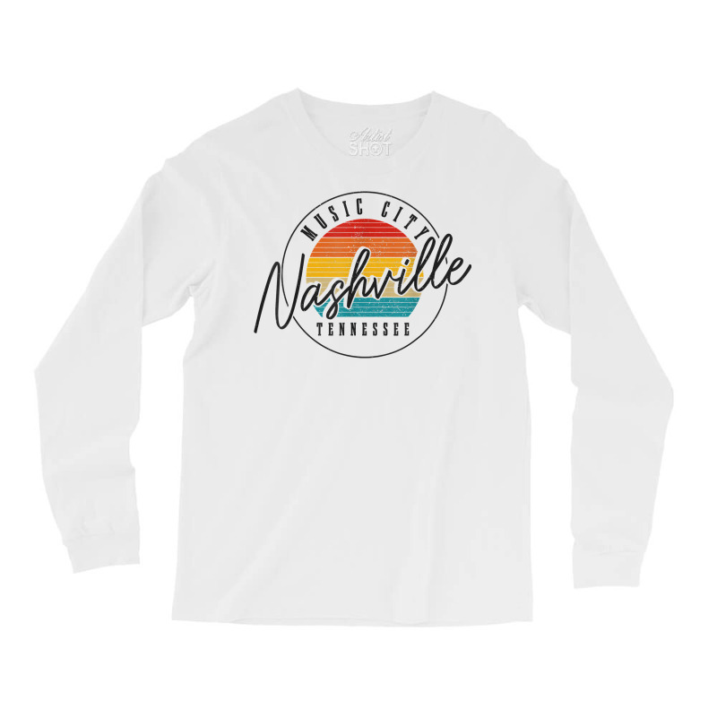 Nashville Tennessee Country Music City Vintage Retro T Shirt Long Sleeve Shirts | Artistshot